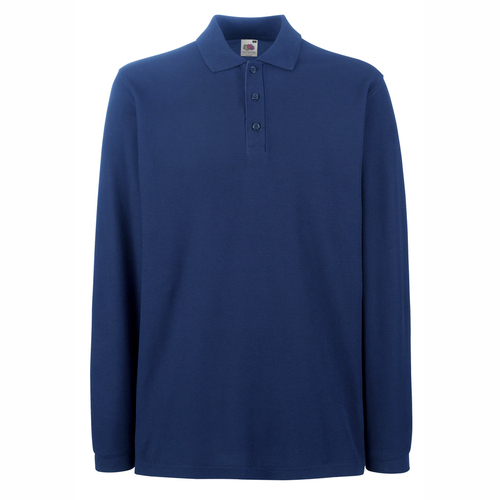 PREMIUM LONG SLEEVE POLO ID46  Navy  ΣΚΟΥΡΟ ΜΠΛΕ